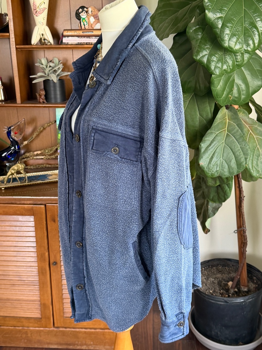 Free People Navy Ruby Shacket Shirt Jacket S - Picture 10 of 14